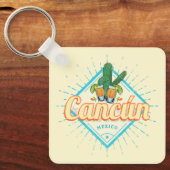 Cancun Mexico Tancing Cactus Vintag Tequila Schlüsselanhänger (Vorderseite)