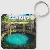 Cancun Mexico Travel Cenote Schlüsselanhänger (Rückseite)