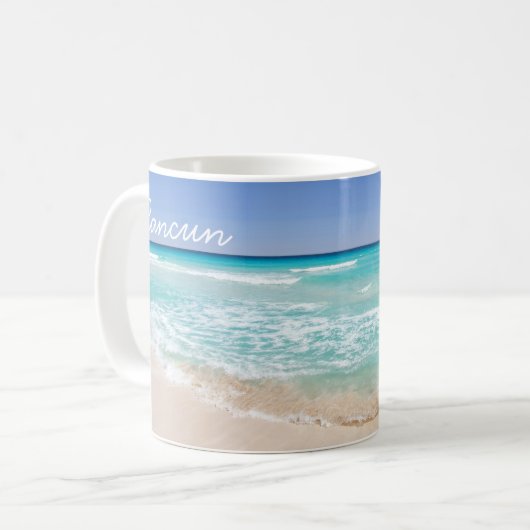 Cancun Mexico Tropical Sea Wave Beach Kaffeetasse (Vorderseite Links)