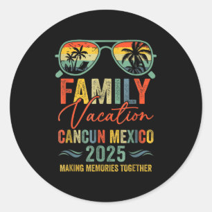 Cancun Mexico Vacation 2025 Matching Family Group Runder Aufkleber