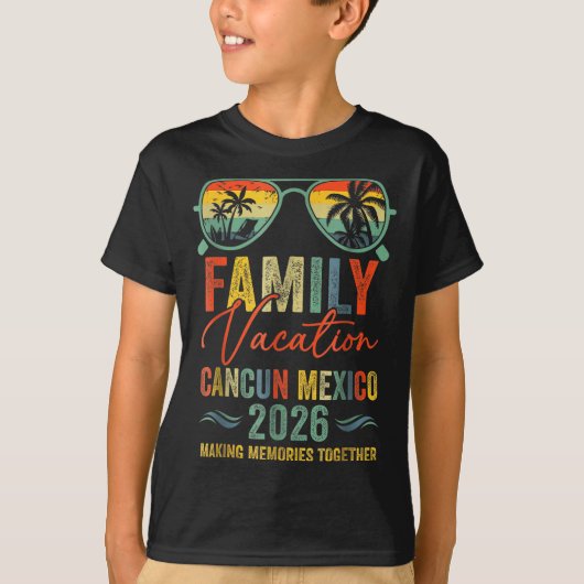 Cancun Mexico Vacation 2026 Matching Family Group T-Shirt (Vorderseite)