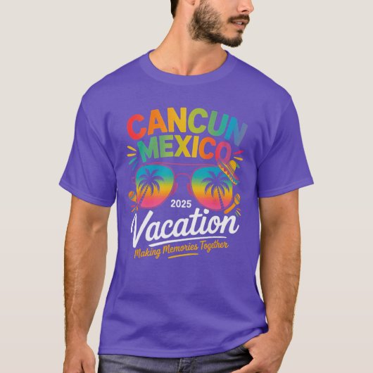 Cancun Mexico Vacation Beach 2025 Trip Group Squad T-Shirt (Vorderseite)