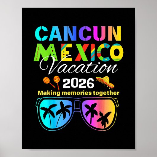 Cancun Mexico Vacation Beach 2026 Trip Group Squad Poster (Vorne)