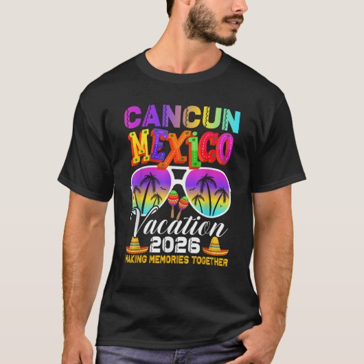 Cancun Mexico Vacation Beach 2026 Trip Group Squad T-Shirt (Vorderseite)