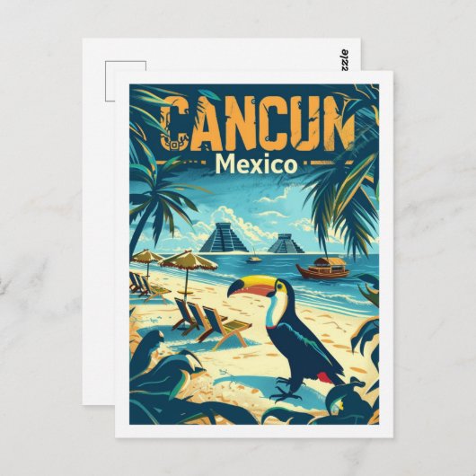 Cancun Mexico Vintag Berühmter Reiseort Postkarte (Vorne/Hinten)