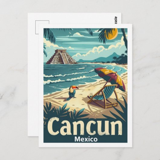 Cancun Mexico Vintag Berühmter Reiseort Postkarte (Vorne/Hinten)