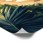 Cancun Mexico Vintag Illustration Travel Poster (Ecke)