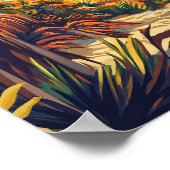 Cancun Mexico Vintag Illustration Travel Poster (Ecke)