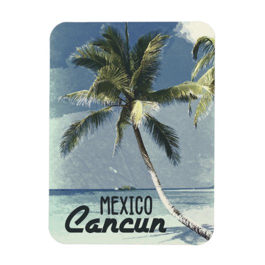 Cancun Mexico Vintage Reisen Strand Magnet (Vertikal)