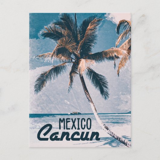 Cancun Mexico Vintages Poster Art Feiertagspostkarte (Vorderseite)