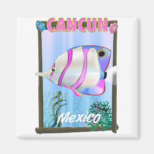 Cancun Mexikanisches tropisches Reiseplakat Magnet