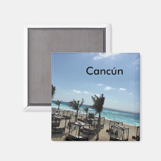 Cancún (Mexiko) - 2 Zoll großes Square Magnet (Vorderseite/Rückseite)