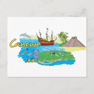 Cancun, Mexiko Berühmte Stadt Postkarte