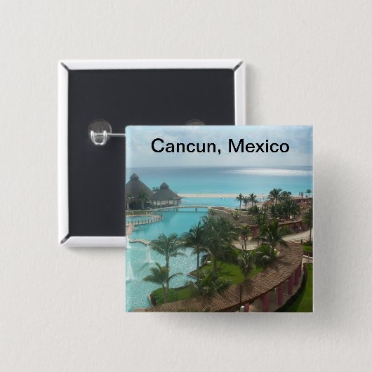 Cancun Mexiko Button (Vorne & Hinten)