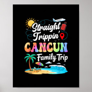 Cancun Mexiko Familienurlaub 2025 Straight Trippi Poster