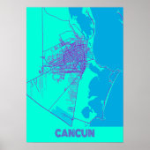 Cancun - Mexiko Galaxy City Karte Poster (Vorne)