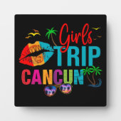 Cancun Mexiko Girls Reise farbenfrohe Ferien Fotoplatte (Vorderseite)