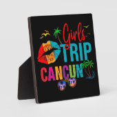 Cancun Mexiko Girls Reise farbenfrohe Ferien Fotoplatte (Vorderseite)