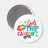 Cancun Mexiko Girls Reise farbenfrohe Ferien Magnet (Vorderseite/Rückseite)