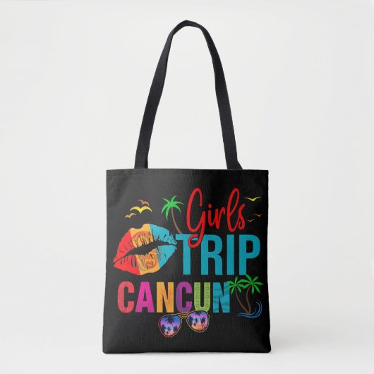 Cancun Mexiko Girls Reise farbenfrohe Ferien Tasche (Vorderseite)