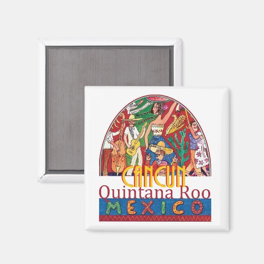 CANCUN Mexiko Magnet (Vorderseite/Rückseite)