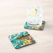 Cancun, Mexiko mit einem Pop Art Vibe Getränkeuntersetzer (Rechte Seite)