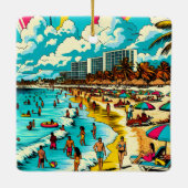 Cancun, Mexiko mit einem Pop Art Vibe Keramikornament (Rückseite)