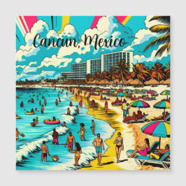 Cancun, Mexiko mit einem Pop Art Vibe Magnetkarte