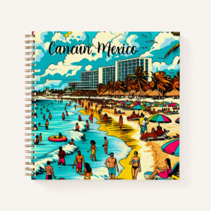 Cancun, Mexiko mit einem Pop Art Vibe Notizblock