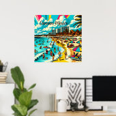 Cancun, Mexiko mit einem Pop Art Vibe Poster (Heimbüro)