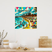 Cancun, Mexiko mit einem Pop Art Vibe Poster (Küche)
