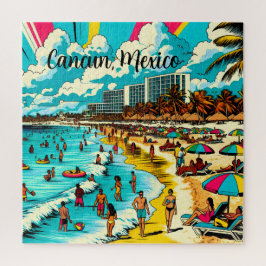 Cancun, Mexiko mit einem Pop Art Vibe Puzzle