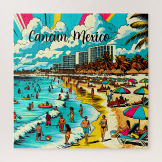 Cancun, Mexiko mit einem Pop Art Vibe Puzzle