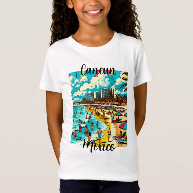 Cancun, Mexiko mit einem Pop Art Vibe T-Shirt (Vorderseite)