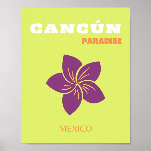 Cancun, Mexiko, Reisekunst, grüne, tropische Kunst Poster (Vorne)