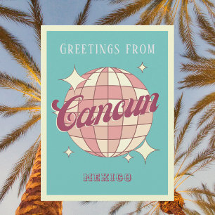 Cancun Mexiko Retro Vintage Party Postkarte