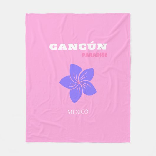 Cancun, Mexiko, Rosa, Preppy, Preppy Room Fleecedecke (Vorderseite)
