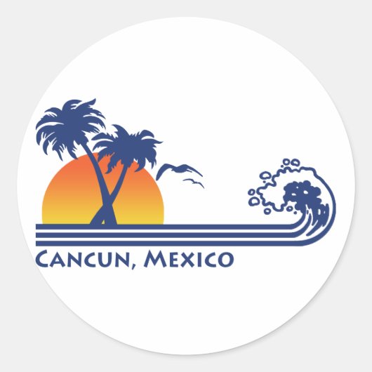 Cancun Mexiko Runder Aufkleber (Vorderseite)