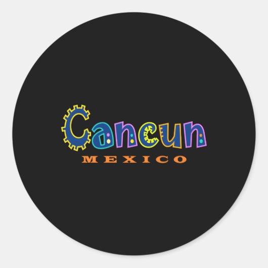 Cancun Mexiko Runder Aufkleber (Vorderseite)