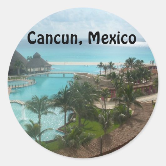 Cancun Mexiko Runder Aufkleber (Vorderseite)