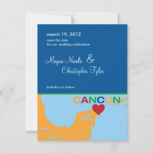 Cancun Mexiko Save-the-Date-Ankündigung Save The Date