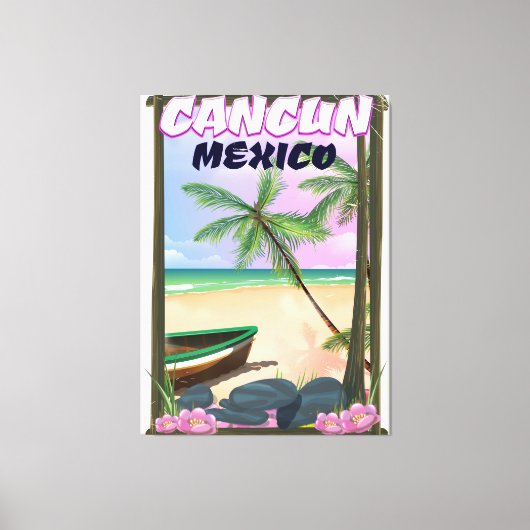 Cancun Mexiko Strandposter. Leinwanddruck (Vorderseite)