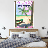 Cancun Mexiko Strandposter. Leinwanddruck (Insitu (Schlafzimmer))