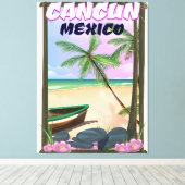 Cancun Mexiko Strandposter. Leinwanddruck (Insitu (Holzboden))