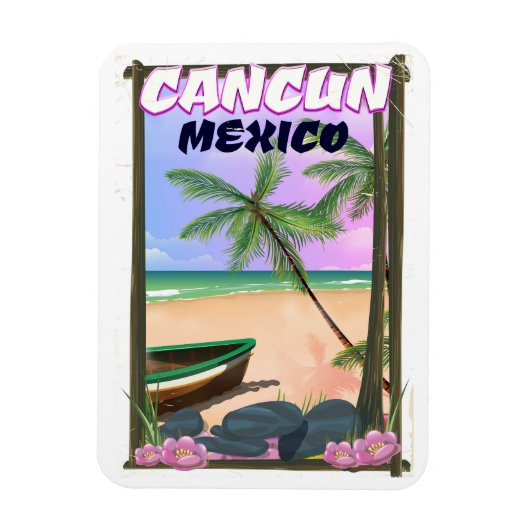 Cancun Mexiko Strandposter. Magnet (Vertikal)