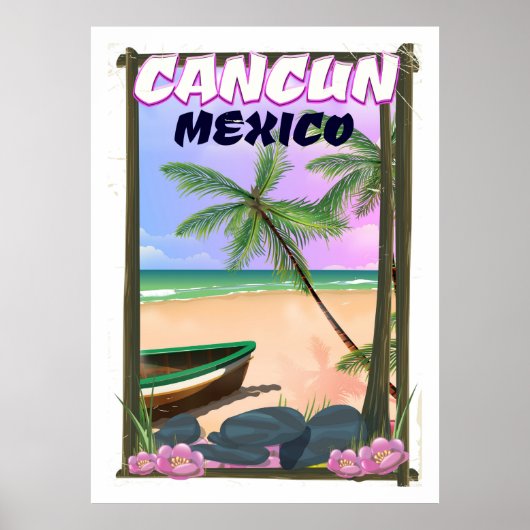 Cancun Mexiko Strandposter. Poster (Vorne)