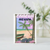 Cancun Mexiko Strandposter. Postkarte (Stehend Vorderseite)