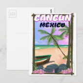 Cancun Mexiko Strandposter. Postkarte (Vorne/Hinten)