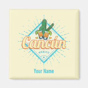 Cancun Mexiko Tanzender Kaktus Vintage Tequila Magnet
