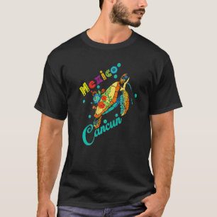 Cancun Mexiko Tie Dye Meeresschildkröte Familie Pa T-Shirt